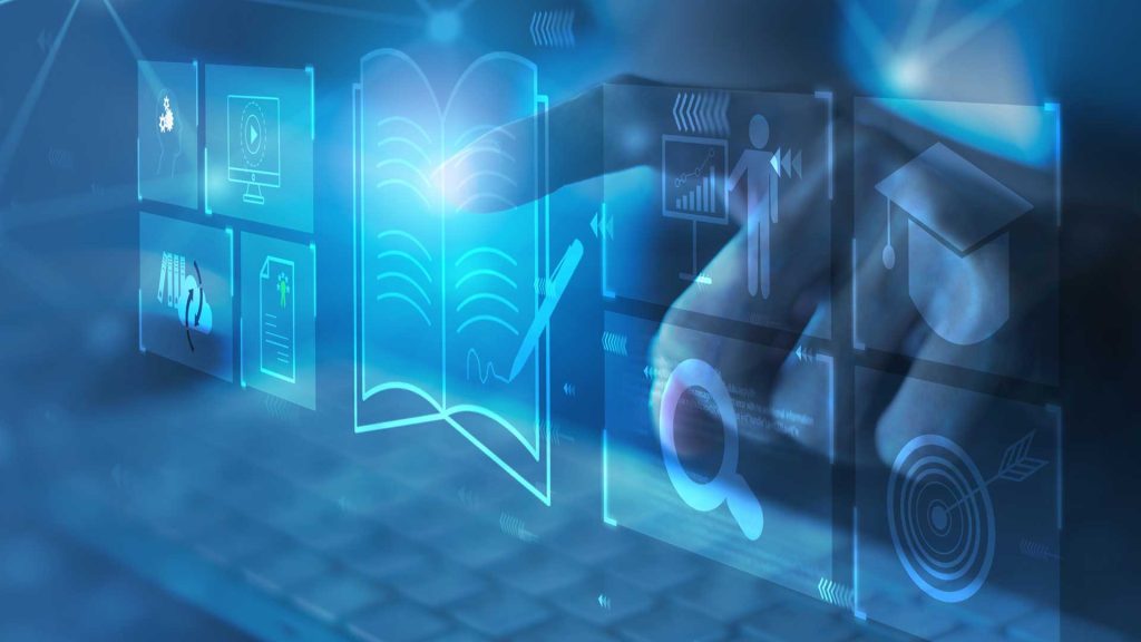 An abstract image of digital information resources